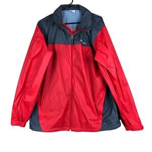 Columbia Mens Jacket Red Black Windbreaker Mesh Lining 100% Nylon Large